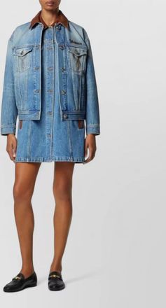 Versace denim sleeveless a-line mini dress