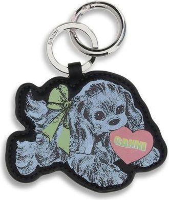 Ganni Multicolor Gerecycled Leren Sleutelhanger