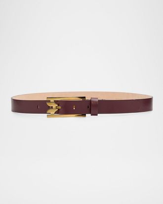 Victoria Beckham Dorian Pin-Buckle Leather Belt