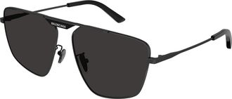 Balenciaga Grey Navigator Mens Sunglasses BB0246SA 001 61