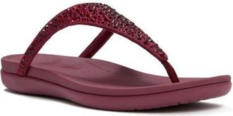 FitFlop Solay Mixed-Crystal Toe-Post Sandals in Dark Merlot at Nordstrom, Size 10