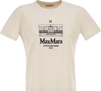 Max Mara Smmbella Jersey-T-Shirt mit Stickerei