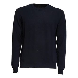 Zanone Round-neck Knitwear, male, Blue, Size: XL Round-neck Knitwear