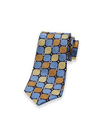 Paul Fredrick Patterned Woven Silk Tie in Blue Multi at Nordstrom