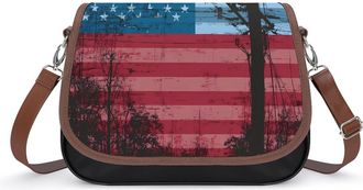 Generic Lineman US Flag Crossbody Bags for Women Shoulder Messenger Bag Purse Handbags