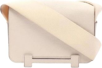 Herm&egrave;s Pre-owned Vintage Chevre Shoulder Bag - Dames - Vintage Schoudertas - Beige - ONE Size - Leer - Vintage