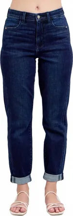 Judy Blue High Waist Boyfriend Jeans In Dark Wash