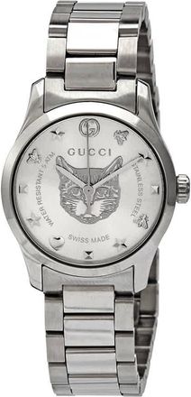 Gucci G-Timeless Silver Dial Ladies Watch YA126595