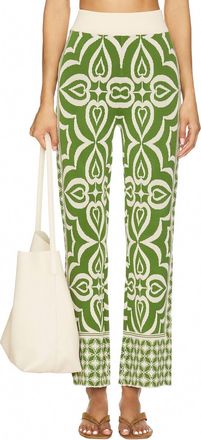 Misa Womens Orla Trousers In Green Mosaic Mix