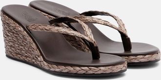 Ancient Greek Sandals Etheria raffia wedge thong sandals