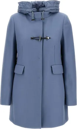 Fay Cappotto con cappuccio e chiusura con olivetta - Blu