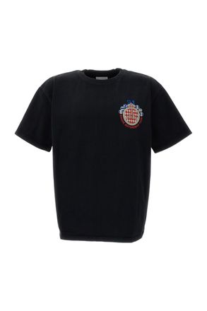 Rhude Black Automobile Club Cotton Printed T-Shirt