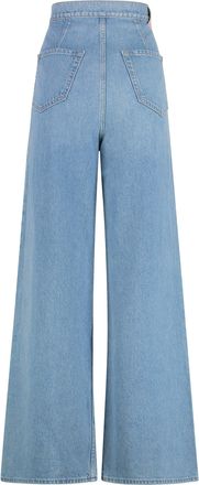 Mother Womens Fold Funnel Wide-Leg Jeans Denim Cotton