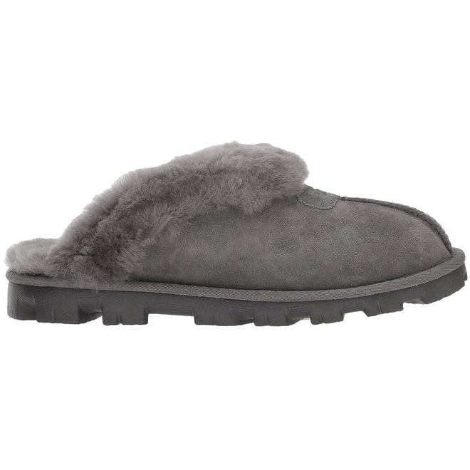 Coquette Suede Womens Slippers Sandals - Grey - Size:UK 5