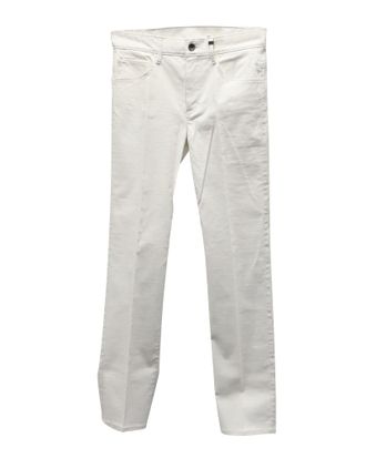 Helmut Lang Straight Leg Pants in White Cotton