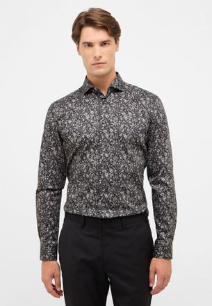 Eterna Langarmhemd ETERNA SLIM FIT, Herren, Gr. 40, Normalgr&ouml;ssen, anthrazit, Satin, 100% Baumwolle, schmal, Manschette, Hemden Langarmhemd, NON IRON (b&uuml;gelf