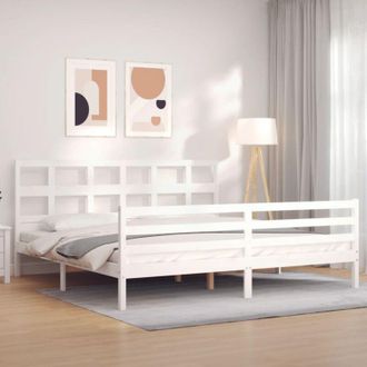 vidaXL Furniture Limited - Estructura De Cama Con Cabecero Madera Maciza