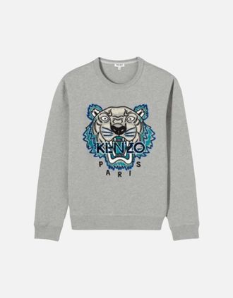 Kenzo Mens KENZO SWEAT Mens Sweatshirts Crew Neck Long Sleeve Pullover Winter Casual Jumper - Grey - Size: 42