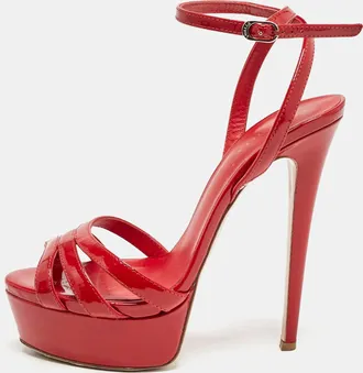 Le Silla Red Patent Leather Lola Platform Sandals