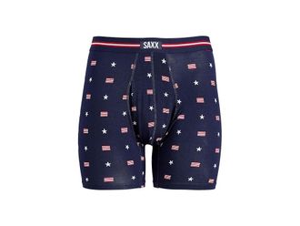 Saxx Underwear Vibe Xtra Soft Comfort Boxer Brief Fly Mens Underwear Usa Signet/Maritime : 2XL, Elastane/Mesh/Viscose