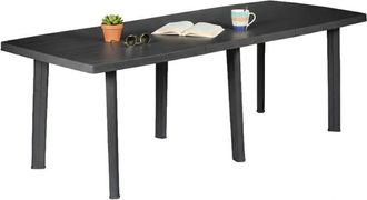 Dmora Tavolo da Esterno Crossley, 10 Posti, Meccanismo Estensione Allunga Centrale Made in Italy, Allungabile, 216x90x72h cm Nero Antracite