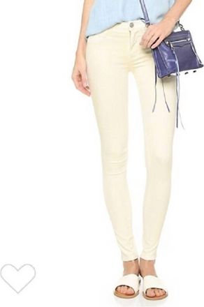 Hudson Nico Mellow Mid Rise Super Skinny Stretch Skinny Jeans In Light Yellow