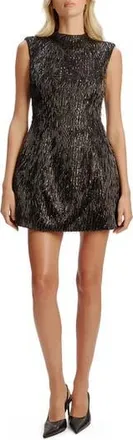 Bardot Christa Beaded Sleeveless Minidress in Black at Nordstrom Rack, Size 12