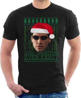 Cloud City 7 Matrix Neo Christmas Knit Mens T-Shirt Black