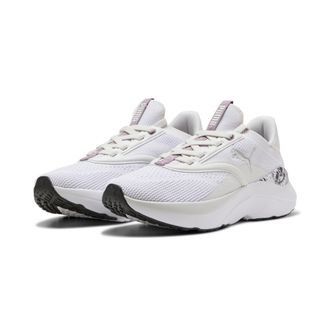 Puma Laufschuh PUMA SOFTRIDE MAYVE MYSTIC WNS, Damen, Gr. 38,5, schwarz (feather gray, puma schwarz, lila crush, plum jam), Textil, Schuhe Laufschuh