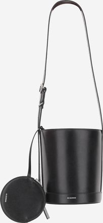 Jil Sander Womens Leather Bucket Bag Black Calfskin Shoulder