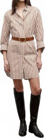TWP Morning After Dress In Ivory/cognac Stripe