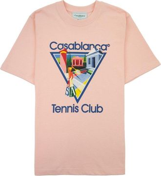 Casablanca Mens La Joueuse T-shirt - Pink - Size X-Large