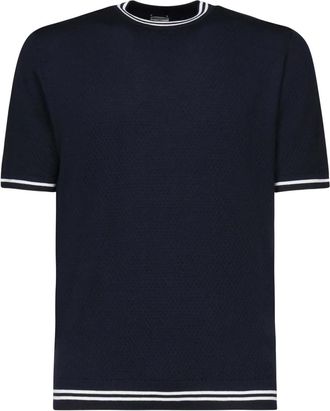 Eleventy T-shirt in maglia fine - Blu