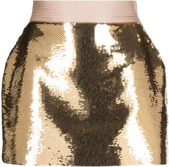 Alex Perry sequin-embellished mini skirt - women - Polyester/Polyester/Acetate/Polyester - 12 - Gold
