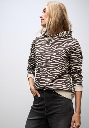 Street One Kapuzensweatshirt STREET ONE, Damen, Gr. 38, deep roast braun, Sweatware, Obermaterial: 60% Baumwolle, 40% Polyester. Futter: 100% Baumwolle, l&auml;ssig g