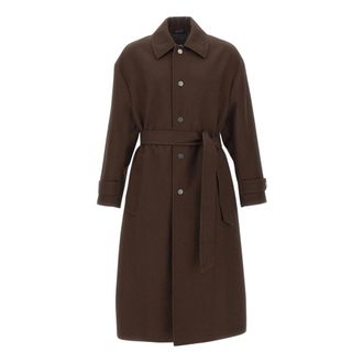 HUGO BOSS C-Colin Jas - Heren - Jas met riem - Bruin - S - Wol - Jassen