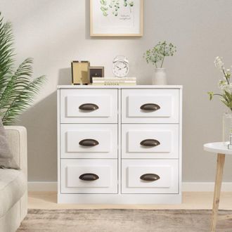 vidaXL Vidaxl - Aparador Madera Contrachapada Blanco Brillante 70x35,5x67,5 Cm