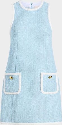 Cinq &agrave; Sept Auden Contrast Tweed Sleeveless Mini Shift Dress