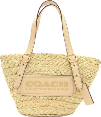 Coach Raffia Leather Handbag (Pre-Owned)