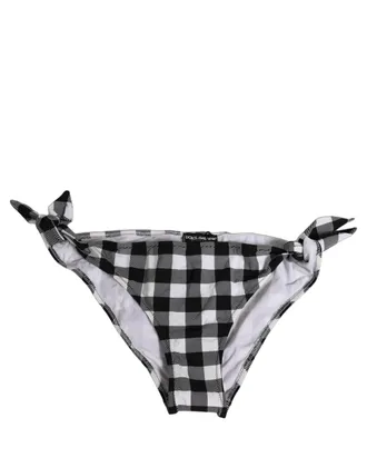 Dolce & Gabbana Checkered Bikini Bottom - Black