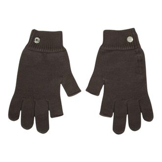 Rick Owens Accessoires, Dames, Bruin, ONE Size, Wol, Touchscreen Handschoenen