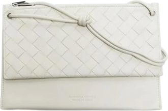 Bottega Veneta Pre-owned Cross Body Bags, female, White, Size: ONE SIZE Pre-owned Vintage Cross Body Bag