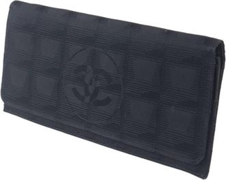 Chanel New Travel Line Black Long Wallet (Bi-Fold) (Pre-Owned)