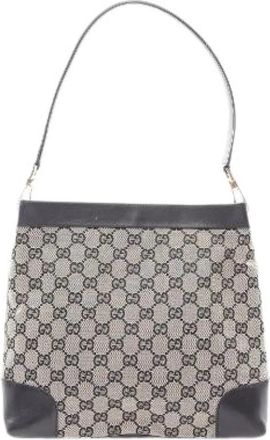Gucci Pre-owned GG Canvas Leren Schoudertas - Dames - Vintage Schoudertas - Beige - ONE Size - Leer - Vintage