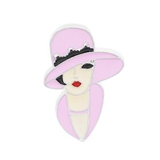 Generic Elegant Lady Brooch Pin Creative Hat Women Enamel Lapel Pin Wedding Party Badges Gift Jewelry Accessories 1 Pcs Creative and Exquisite Workmanship Con