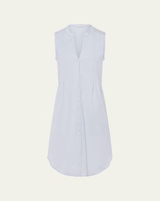 Hanro Cotton Deluxe Sleeveless Shirtwaist Nightgown