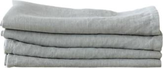 LinenMe Terra Fringe Linen Napkin - Set Of 4 In Sea Foam