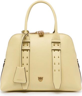 Pinko Pinko, Tassen, Dames, Beige, ONE Size, Katoen, Escape Bag - Bowling Bag Medium