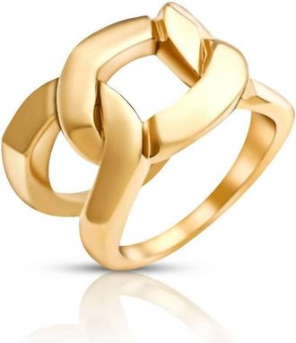 Ellie Vail Brooklyn Chain Ring In Gold
