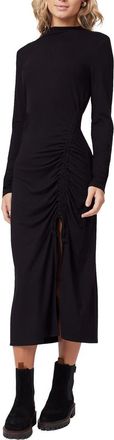 Scotch & Soda Asymmetric Ruched Long Sleeve Dress in Black at Nordstrom Rack, Size X-Large